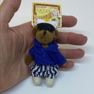 Russ Tiny Brown Bear Sailor Plush in Blue Jacket with White & Navy Stripes